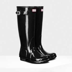 Women's Original Tall Gloss Rain Boots: Black